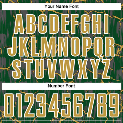 Custom Green Old Gold-White Lightning Sublimation Soccer Uniform Jersey