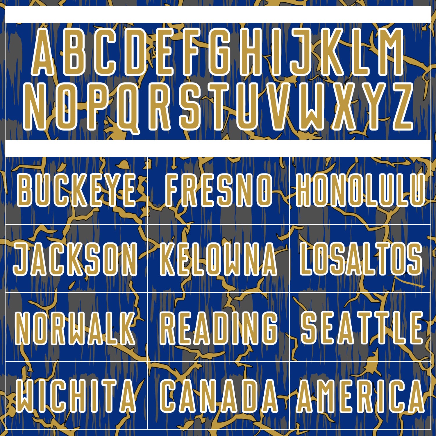 Custom Royal Old Gold-White Lightning Sublimation Soccer Uniform Jersey