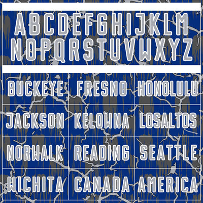 Custom Royal Gray-White Lightning Sublimation Soccer Uniform Jersey