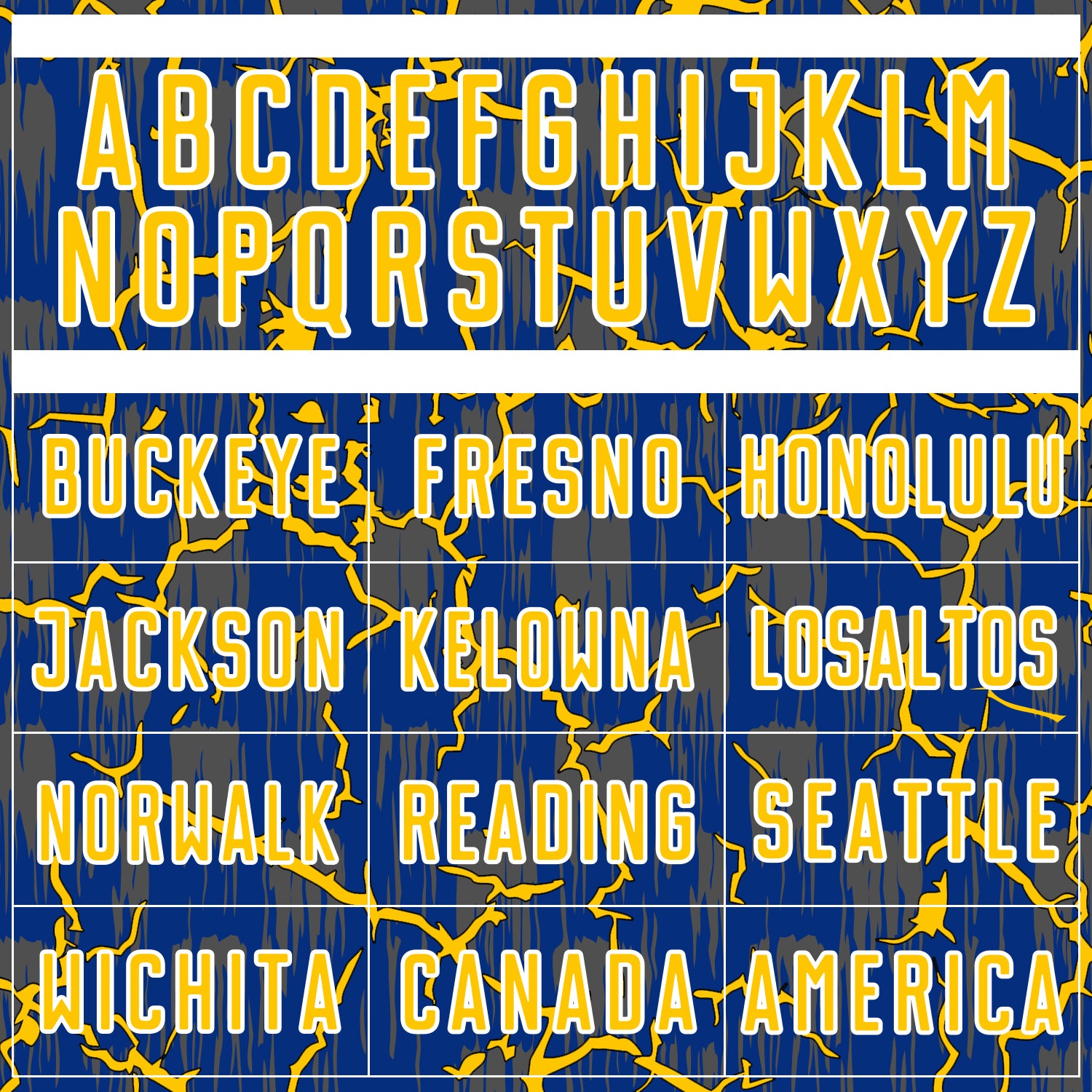 Custom Royal Yellow-White Lightning Sublimation Soccer Uniform Jersey