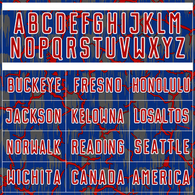 Custom Royal Red-White Lightning Sublimation Soccer Uniform Jersey