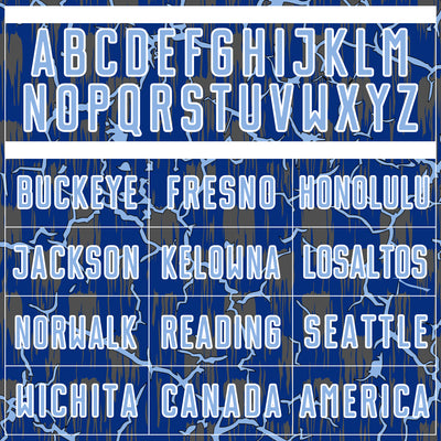 Custom Royal Light Blue-White Lightning Sublimation Soccer Uniform Jersey