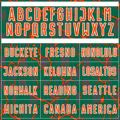 Custom Kelly Green Orange-White Lightning Sublimation Soccer Uniform Jersey