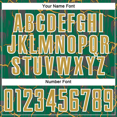 Custom Kelly Green Old Gold-White Lightning Sublimation Soccer Uniform Jersey