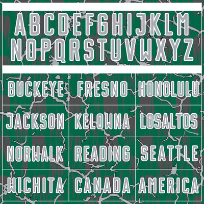 Custom Kelly Green Gray-White Lightning Sublimation Soccer Uniform Jersey