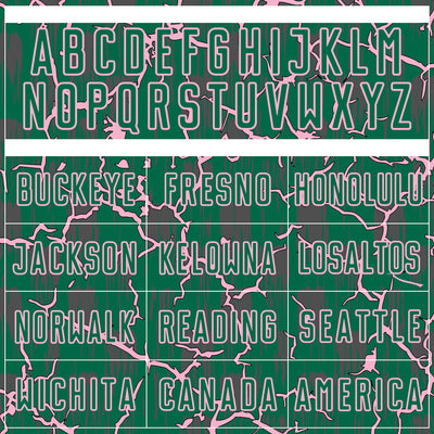 Custom Kelly Green Light Pink Lightning Sublimation Soccer Uniform Jersey