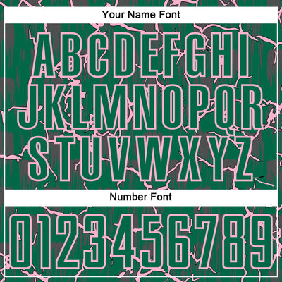 Custom Kelly Green Light Pink Lightning Sublimation Soccer Uniform Jersey