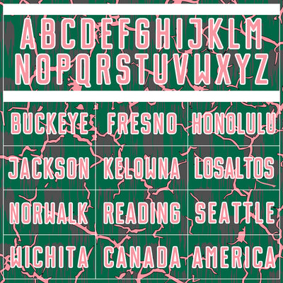 Custom Kelly Green Medium Pink-White Lightning Sublimation Soccer Uniform Jersey