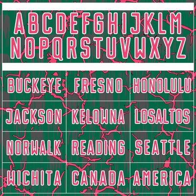 Custom Kelly Green Neon Pink-White Lightning Sublimation Soccer Uniform Jersey