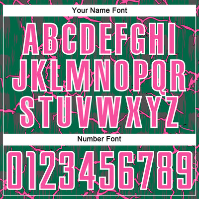 Custom Kelly Green Pink-White Lightning Sublimation Soccer Uniform Jersey