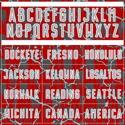 Custom Red Gray-White Lightning Sublimation Soccer Uniform Jersey