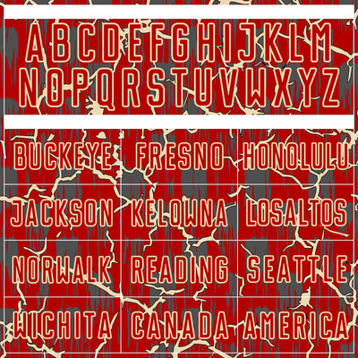 Custom Red Cream Lightning Sublimation Soccer Uniform Jersey