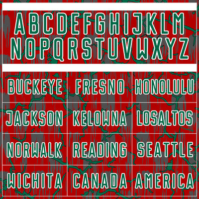 Custom Red Kelly Green-White Lightning Sublimation Soccer Uniform Jersey