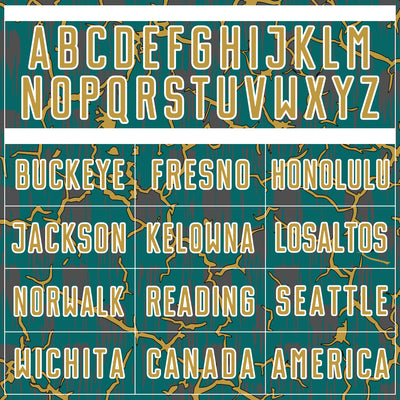 Custom Teal Old Gold-White Lightning Sublimation Soccer Uniform Jersey