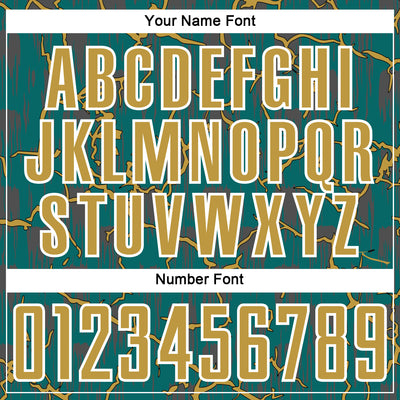 Custom Teal Old Gold-White Lightning Sublimation Soccer Uniform Jersey