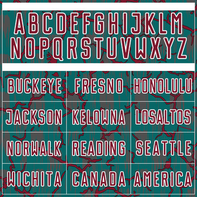 Custom Teal Crimson-White Lightning Sublimation Soccer Uniform Jersey