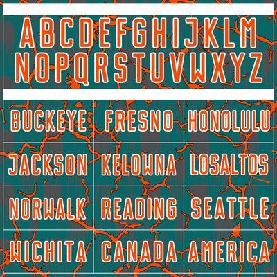 Custom Teal Orange-White Lightning Sublimation Soccer Uniform Jersey