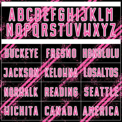 Custom Black Pink-White Abstract Fragment Art Splash Sublimation Soccer Uniform Jersey