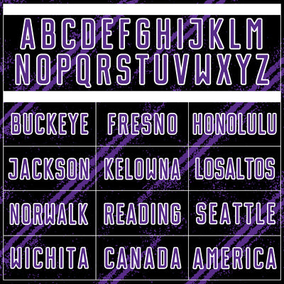 Custom Black Purple-White Abstract Fragment Art Splash Sublimation Soccer Uniform Jersey