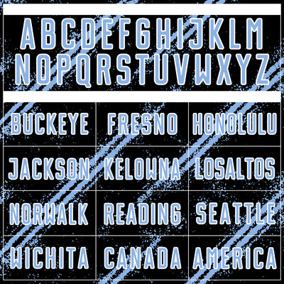 Custom Black Light Blue-White Abstract Fragment Art Splash Sublimation Soccer Uniform Jersey