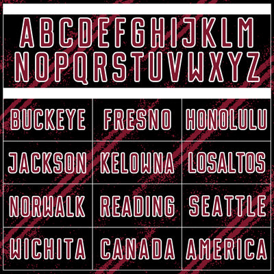 Custom Black Crimson-White Abstract Fragment Art Splash Sublimation Soccer Uniform Jersey