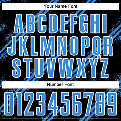 Custom Black Powder Blue-White Abstract Fragment Art Splash Sublimation Soccer Uniform Jersey