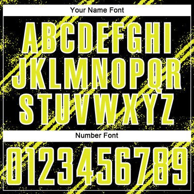 Custom Black Neon Yellow-White Abstract Fragment Art Splash Sublimation Soccer Uniform Jersey