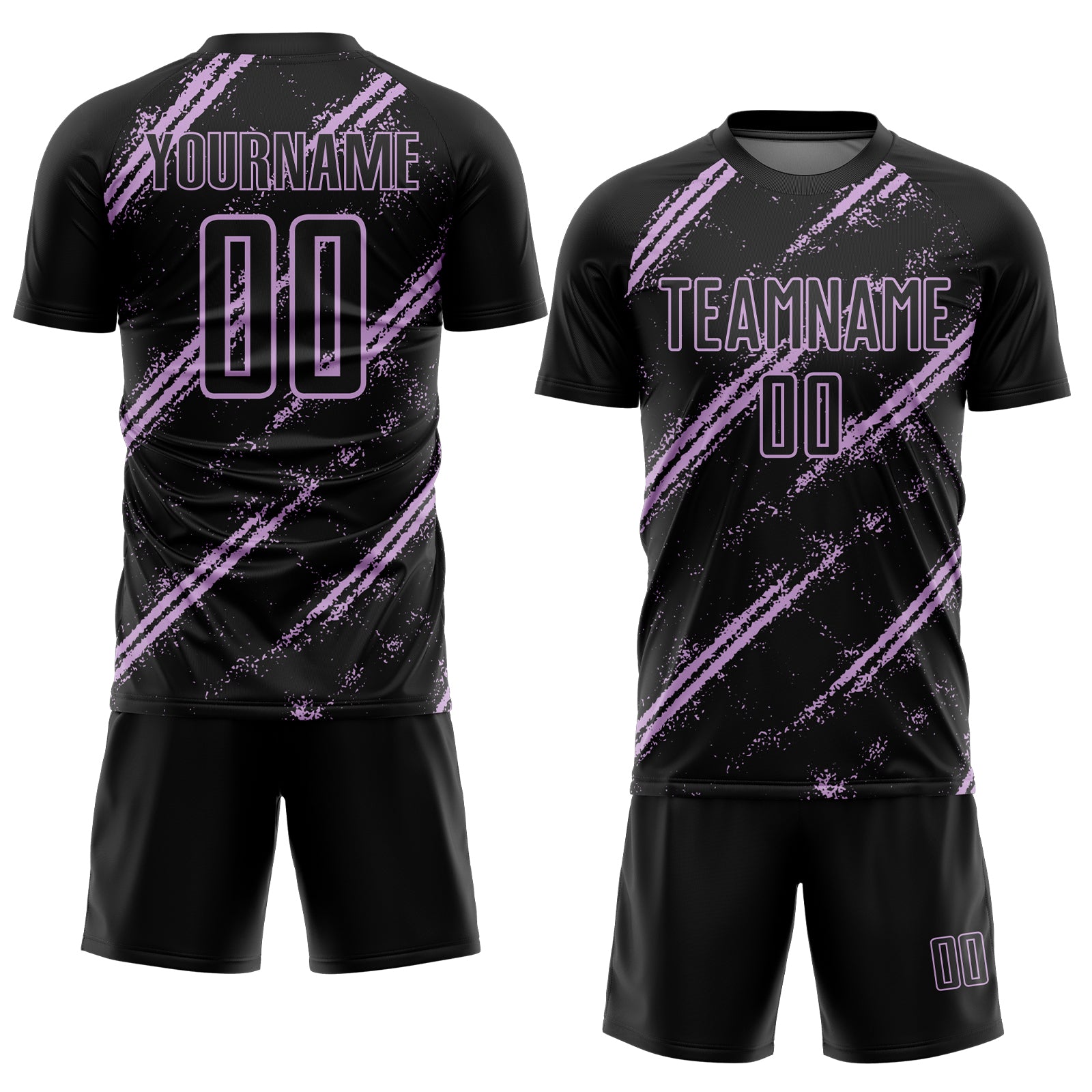 Custom Black Light Purple Abstract Fragment Art Splash Sublimation Soccer Uniform Jersey