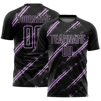 Custom Black Light Purple Abstract Fragment Art Splash Sublimation Soccer Uniform Jersey