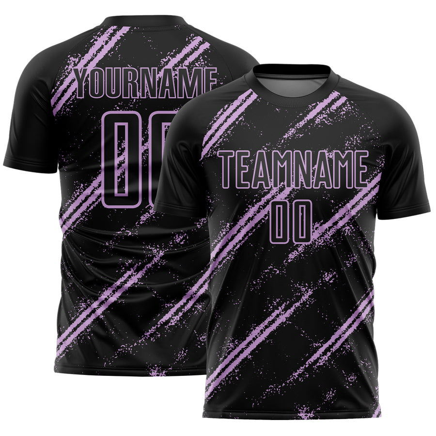 Custom Black Light Purple Abstract Fragment Art Splash Sublimation Soccer Uniform Jersey