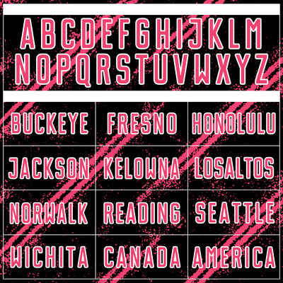 Custom Black Neon Pink-White Abstract Fragment Art Splash Sublimation Soccer Uniform Jersey