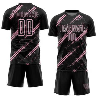 Custom Black Light Pink Abstract Fragment Art Splash Sublimation Soccer Uniform Jersey