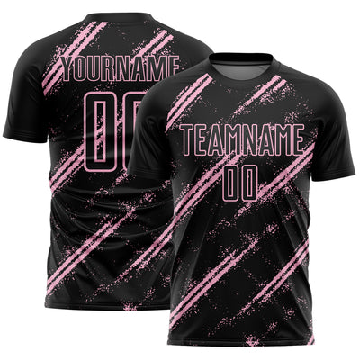 Custom Black Light Pink Abstract Fragment Art Splash Sublimation Soccer Uniform Jersey