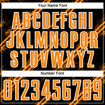 Custom Black Bay Orange-White Abstract Fragment Art Splash Sublimation Soccer Uniform Jersey