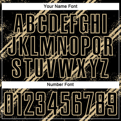 Custom Black Vegas Gold Abstract Fragment Art Splash Sublimation Soccer Uniform Jersey