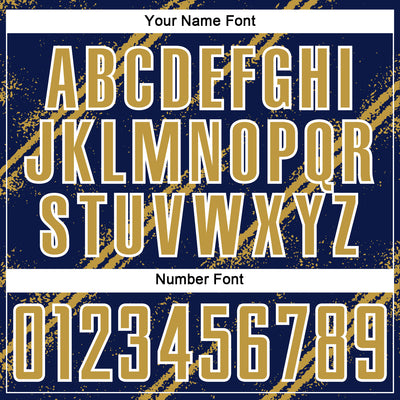 Custom Navy Old Gold-White Abstract Fragment Art Splash Sublimation Soccer Uniform Jersey