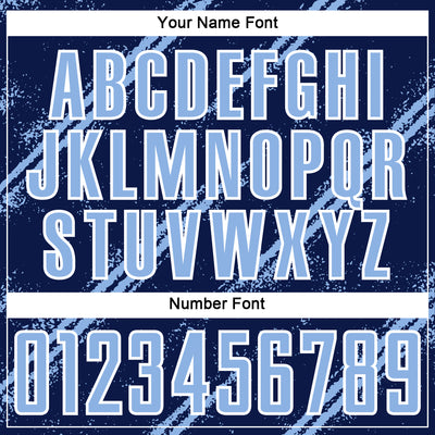 Custom Navy Light Blue-White Abstract Fragment Art Splash Sublimation Soccer Uniform Jersey