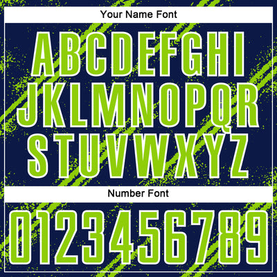 Custom Navy Neon Green-White Abstract Fragment Art Splash Sublimation Soccer Uniform Jersey