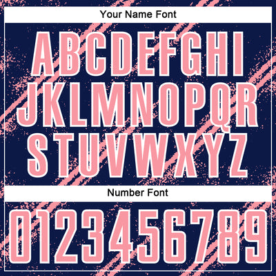 Custom Navy Medium Pink-White Abstract Fragment Art Splash Sublimation Soccer Uniform Jersey