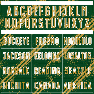 Custom Green Old Gold-White Abstract Fragment Art Splash Sublimation Soccer Uniform Jersey