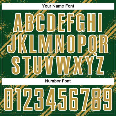 Custom Green Old Gold-White Abstract Fragment Art Splash Sublimation Soccer Uniform Jersey
