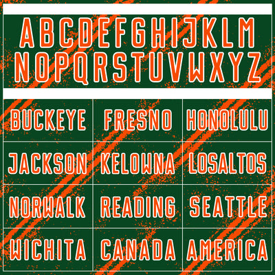 Custom Green Orange-White Abstract Fragment Art Splash Sublimation Soccer Uniform Jersey