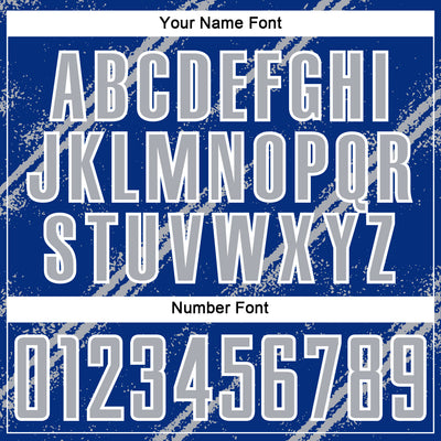 Custom Royal Gray-White Abstract Fragment Art Splash Sublimation Soccer Uniform Jersey