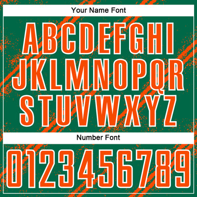 Custom Kelly Green Orange-White Abstract Fragment Art Splash Sublimation Soccer Uniform Jersey