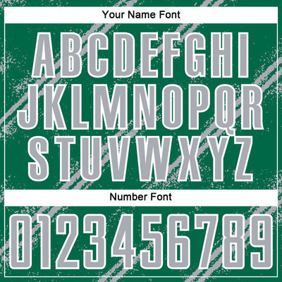 Custom Kelly Green Gray-White Abstract Fragment Art Splash Sublimation Soccer Uniform Jersey