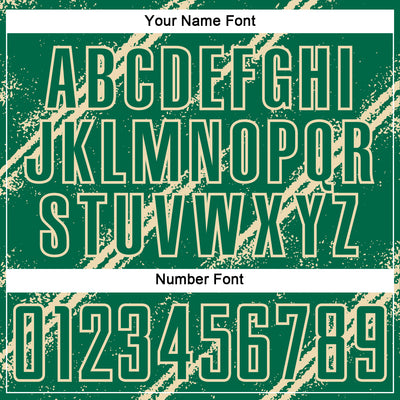 Custom Kelly Green Cream Abstract Fragment Art Splash Sublimation Soccer Uniform Jersey