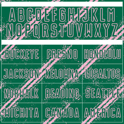 Custom Kelly Green Light Pink Abstract Fragment Art Splash Sublimation Soccer Uniform Jersey