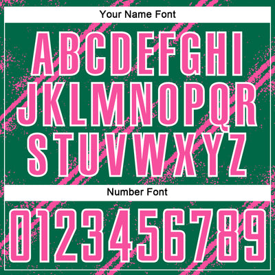 Custom Kelly Green Pink-White Abstract Fragment Art Splash Sublimation Soccer Uniform Jersey