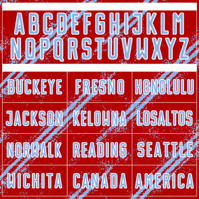 Custom Red Light Blue-White Abstract Fragment Art Splash Sublimation Soccer Uniform Jersey