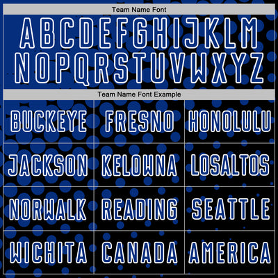 Custom Black Royal-White Modern Polka Dot Sublimation Soccer Uniform Jersey